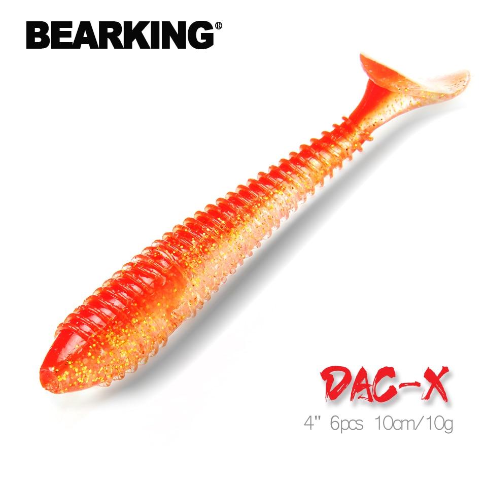 Хорошая рыболовная приманка Bearking, мягкая приманка, профессиональная приманка 4 дюйма, 6 шт., 10 см/10 г, качественные искусственные воблеры для карпа A