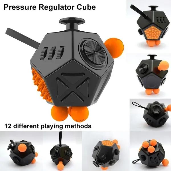 Fidget Cube Release Stress Cube Стресс Тревога Мягкий материал игрушка для снятия давления для взрослых и детей Идея подарка decompression tool оранжевый/чёрный