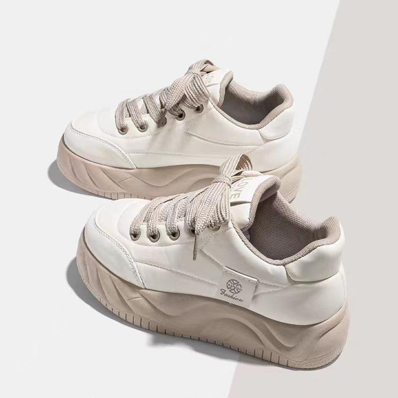 Платформа Dad Shoes женские новые весенние кожаные дышащие мягкие повседневные кроссовки 35