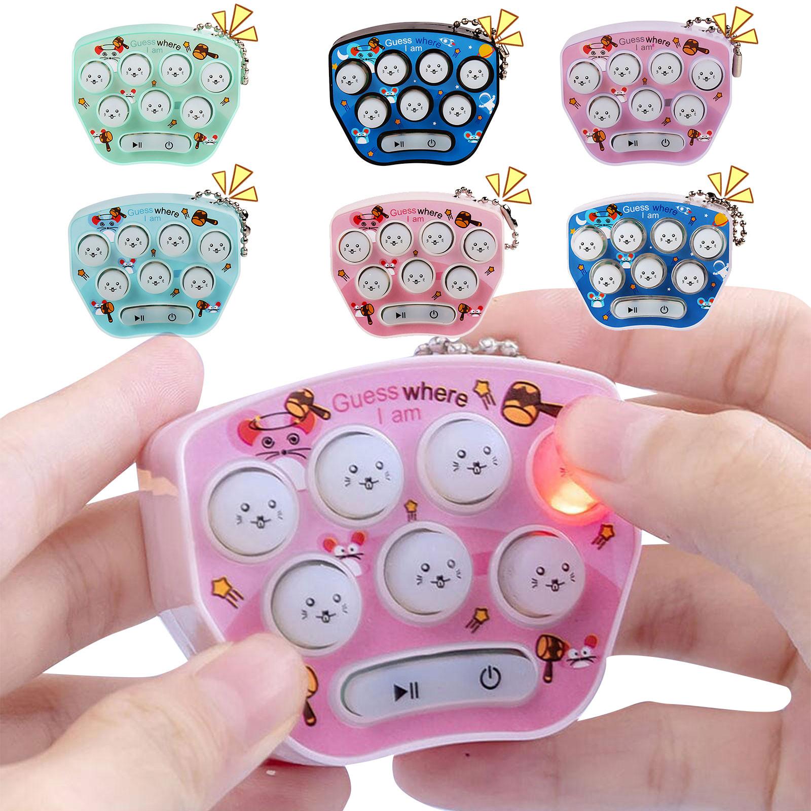 Wiwilys Fun Mini Gophers, практическая игра на скорость, игра «Ударь крота», мини-игра «Ударь крота», брелок, электронная сенсорная игра на память с хомяком, игрушка для детей One Size розовый