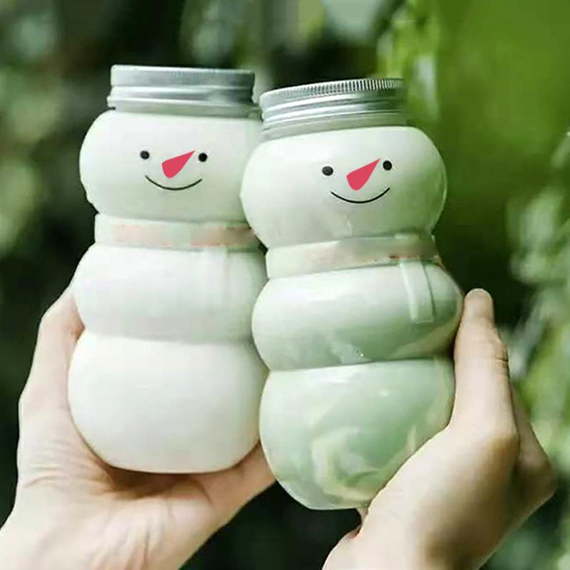 2шт Рождественский снеговик Пластиковые бутылки для вечеринок Конфеты Подарочная упаковка Бутылки 2pcs