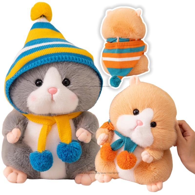Высококачественная толстовка с капюшоном Golden Hamster Plushie, мягкая игрушка Likfelike Fluffy Hair Peluche, имитация хомяка, животные для детей, плюшевая игрушка about 20 -25cm