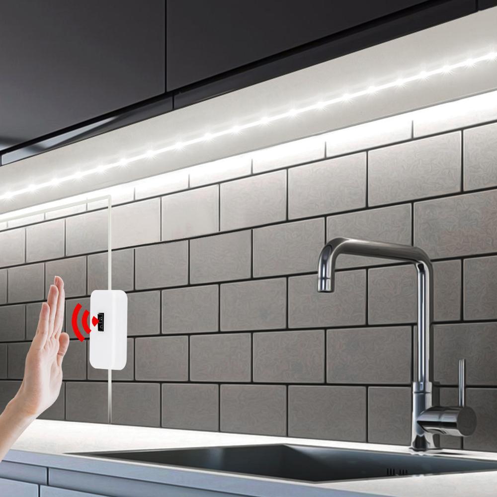 USB-порт освещает кухню лестницу шкаф кровать бортовой свет LED под светом шкафа 1m белый