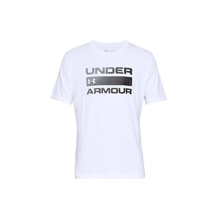 Under Armour Письмо с логотипом и круглым вырезом Спортивная футболка с короткими рукавами Мужские топы Белые 1329582-100 XL