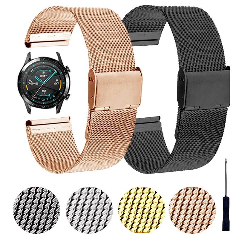 Миланский ремешок из нержавеющей стали для Huawei Watch 4 Watch 4 Pro Watch GT 3 Pro 43 мм, браслет для HUAWEI WATCH 3 Pro, 48 мм ремешок для часов for Gt 2 42mm серебряный