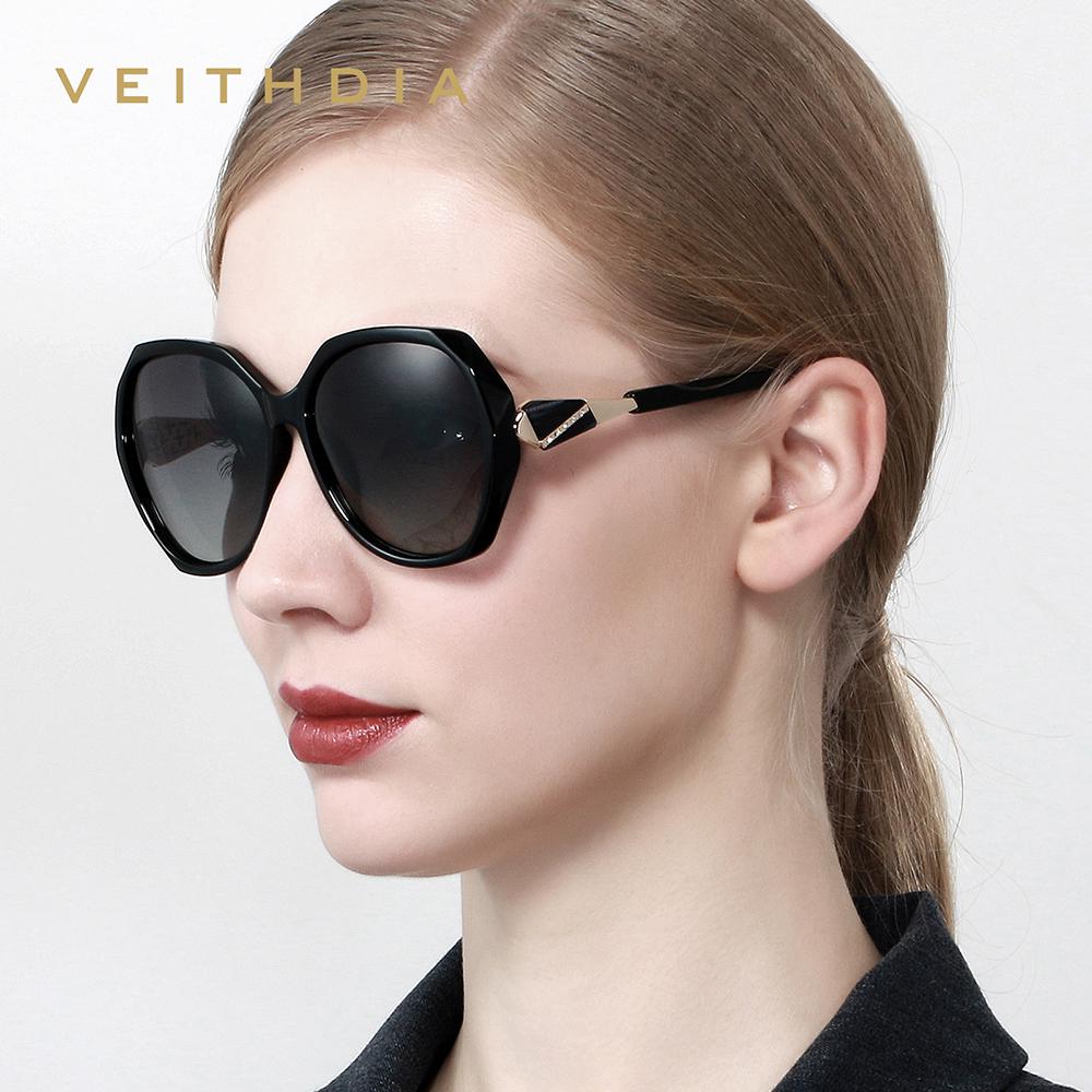 VEITHDIA TR90 женские солнцезащитные очки с поляризационными градиентными линзами, роскошные женские дизайнерские солнцезащитные очки для женщин