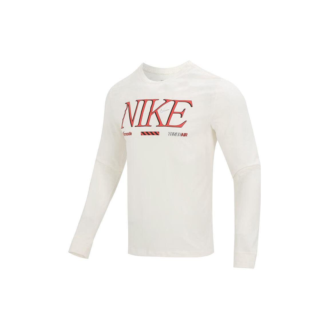 Nike Футболка с длинным рукавом с принтом алфавита, дышащая, мужская, белая FD1340-110 L