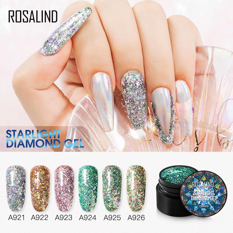 ROSALIND 5 мл Starlight Diamond Gel Яркий для дизайна ногтей LED/УФ-лампа