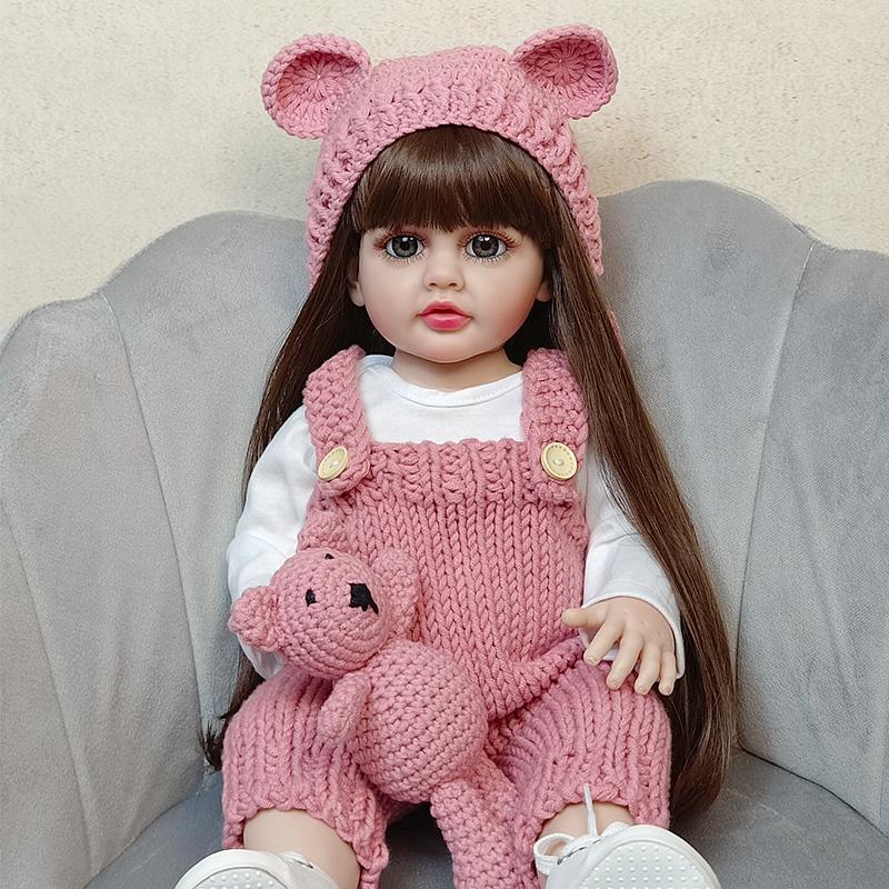 Реалистичная полностью силиконовая Baby Bebe 55 см реалистичные куклы реборн виниловая новорожденная девочка кукла принцесса игрушка для малышей подарок 55cm