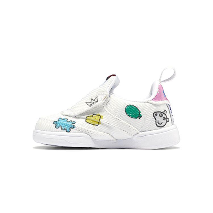 Reebok Peppa Pig x Club C Slip-On 4 Toddler Play Dreamy Baby Кроссовки Белая обувь - Белая сердцевина - Черный H05205 26.5