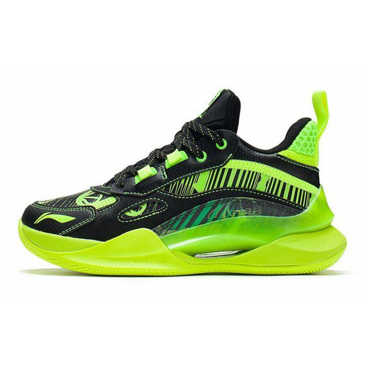 Баскетбольные кроссовки Li Ning Youth Pioneer Team 2.5 Comforty Rebound Support Mid Top Детские баскетбольные кроссовки Black Fluorescent-Green YKBS050-17 42