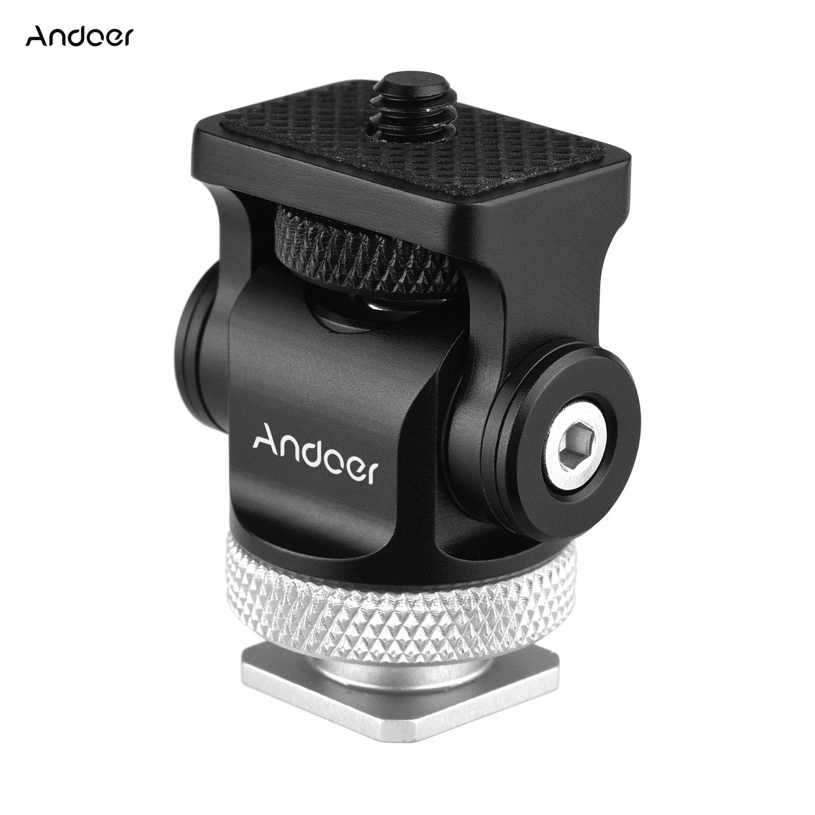 Поворотный на 360 градусов монитор камеры Andoer, адаптер для крепления на холодный башмак с шестигранным интерфейсом 1/4 дюйма красный