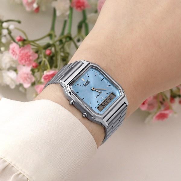 Casio Classic Anadigi Vintage Квадратные металлические наручные часы