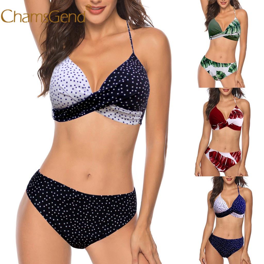 Бикини  Joom Chamsgend Womens Padded Push-up Bra Bikini Set Купальник Купальный костюм Купальники Пляжная одежда S чёрный