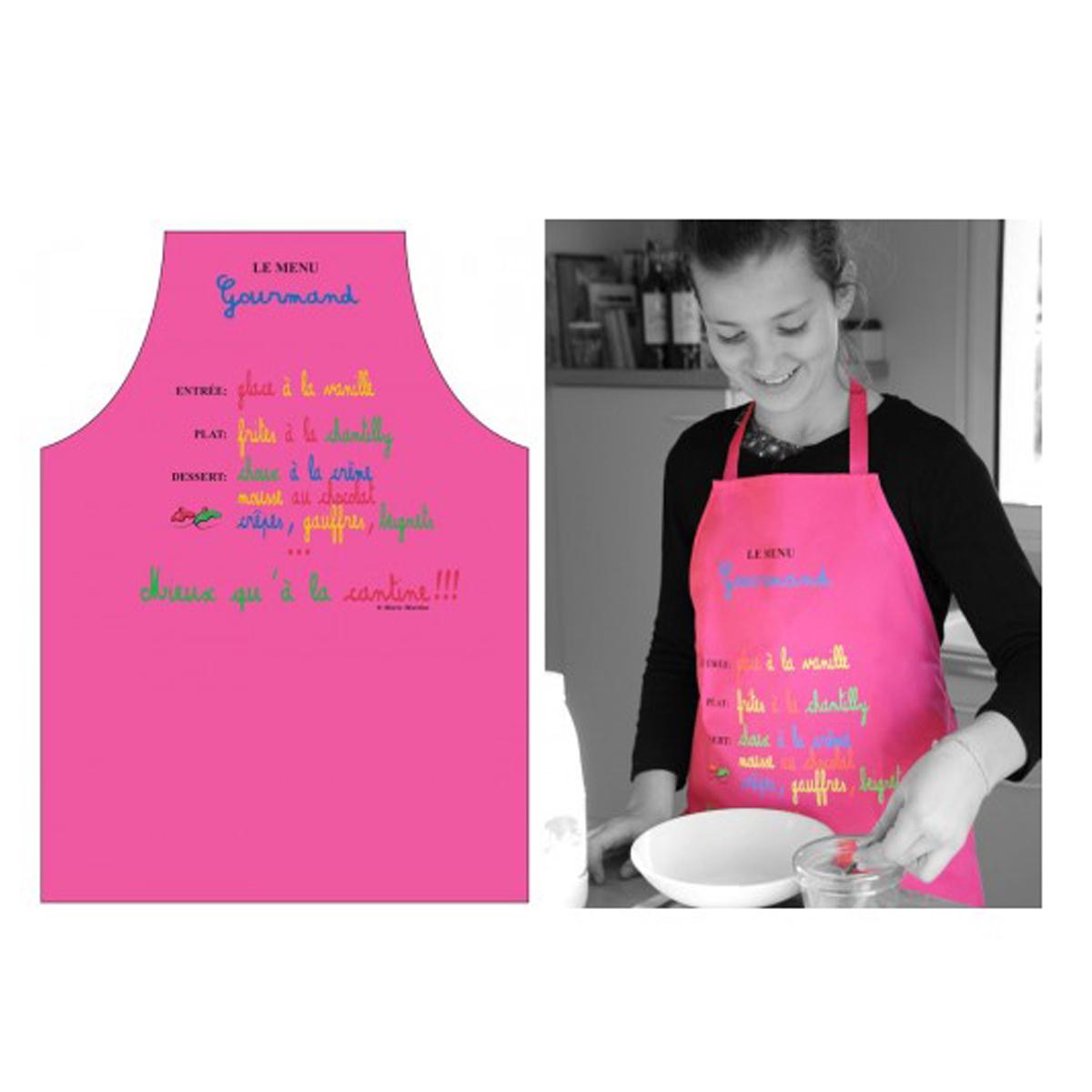 Принадлежности для выпечки  Joom Les Trésors De Lily [Q0838] - Детский фартук  Menu Gourmand  фуксия розовый - 59x46 см ярко-розовый