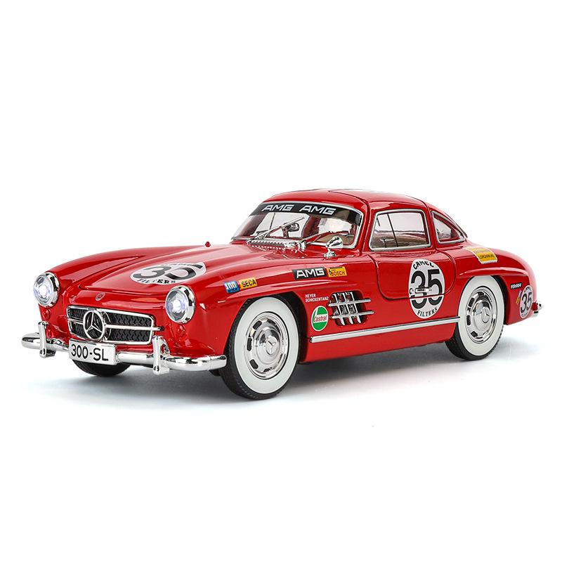 1/24 Benzs 300SL Track Version Alloy Sports Car Model Diecast Metal Toy Racing Vehicles Car Model Sound and Light Children s Gift красный