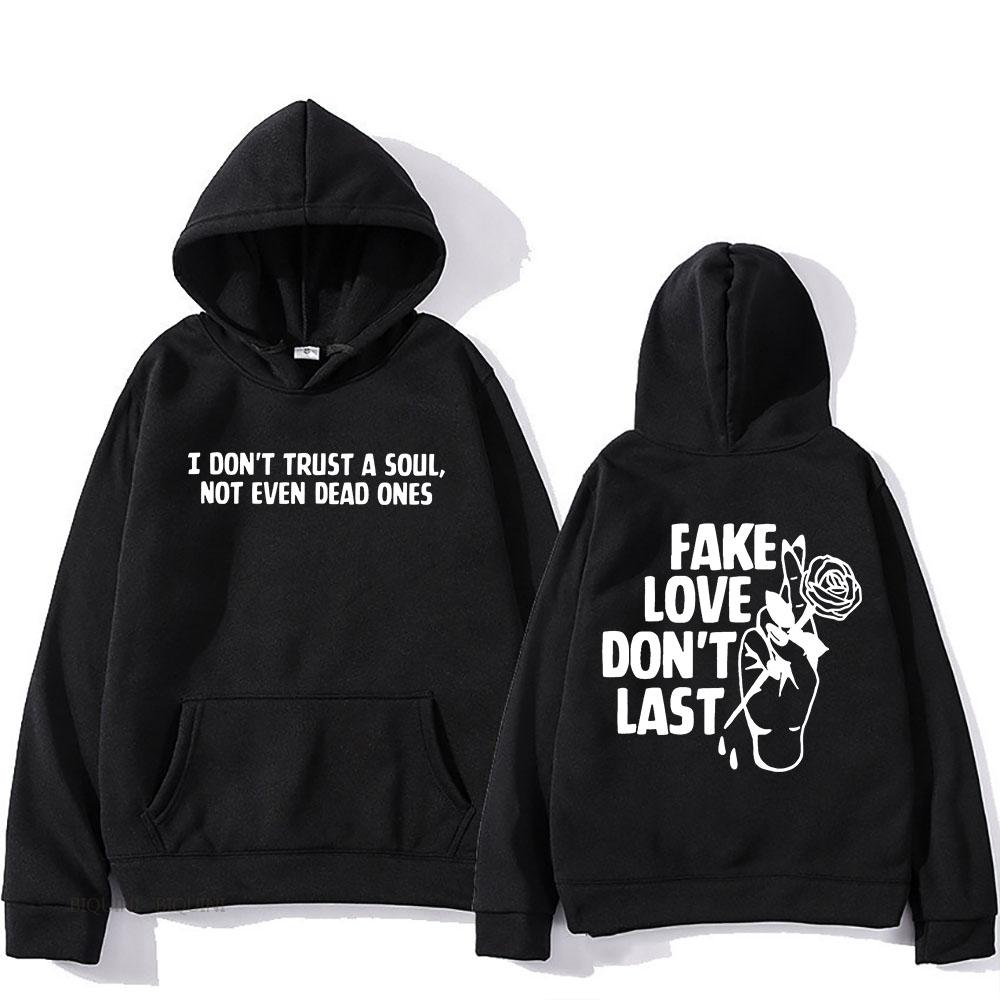 Fake Love Don t Last Hoodies Rapper Mgk Machine Gun Kelly Толстовки для мужчин/женщин Хип-хоп Графический принт Пуловеры с капюшоном XS серый