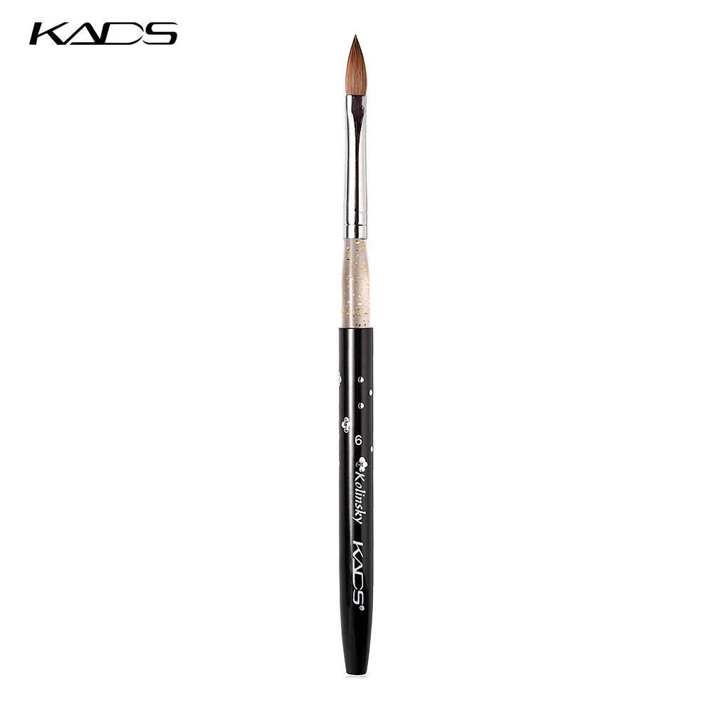 KADS 6 # Черная акриловая кисть для ногтей Колинский соболь кисти Кисть для кончиков ногтей Ручка-ручка из соболя Акриловая кисть для ногтей для профессионального дизайна ногтей