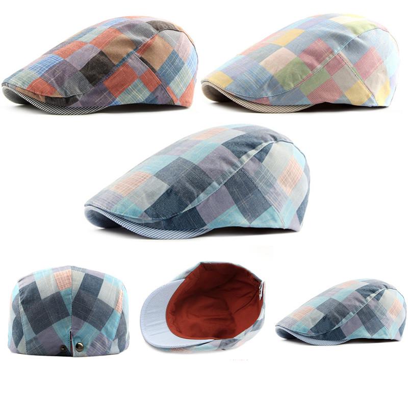 Клетчатые кепки Snapback для женщин и мужчин, плоские шляпы в клетку с утконосом, шляпы плюща, таксисты, унисекс, береты газетчика One Size синий/серый
