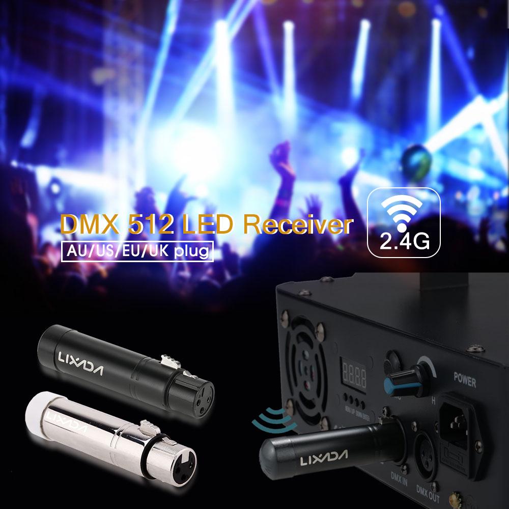 4 шт. 2,4G ISM DMX беспроводной 3-контактный гнездовой XLR приемник с освещением сцены 400 м UK Plug серебряный