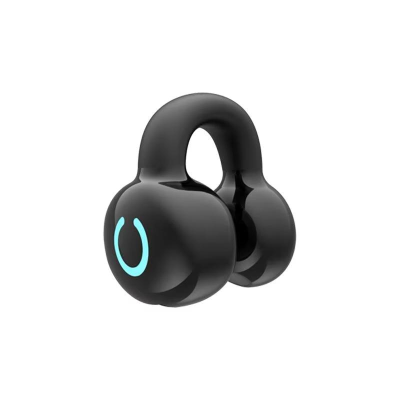 Мини-одиночные наушники Bluetooth 5,3, гарнитура с зажимом для ушей, поддержка TWS Connect, шумоподавление, HD-микрофон, безболезненное ношение для всех смартфонов чёрный