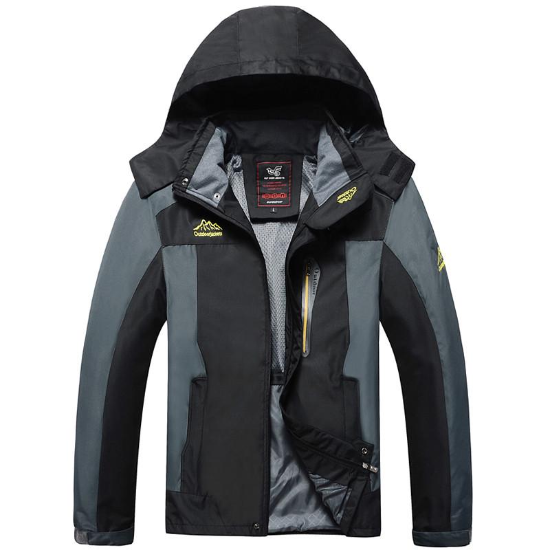  Весна Осень Мужские Куртки Softshell Мужская Верхняя Одежда Водонепроницаемая Ветрозащитная Куртка Для Туризма В Горах L чёрный