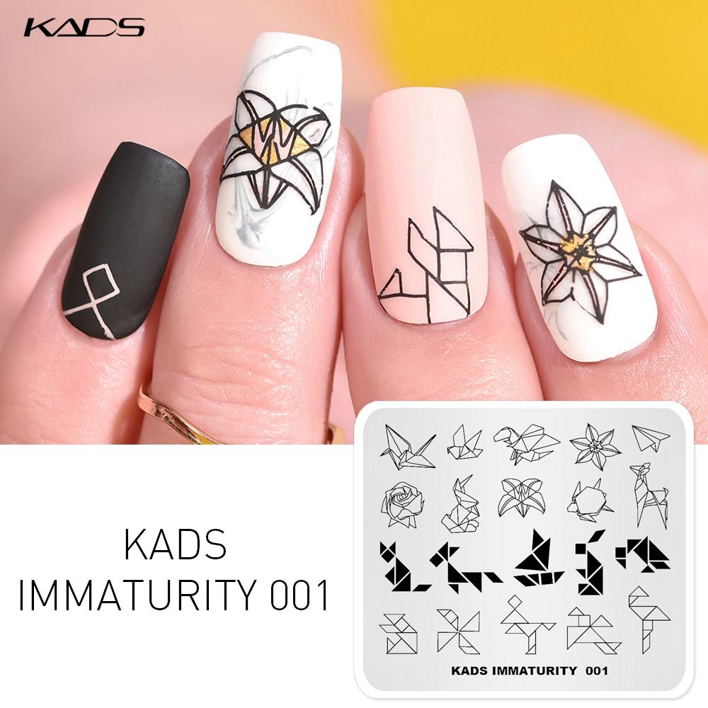 KADS Immaturity 001 дизайнерская бумага складной журавль животное цветочный узор пластины для штамповки ногтей DIY украшения для дизайна ногтей