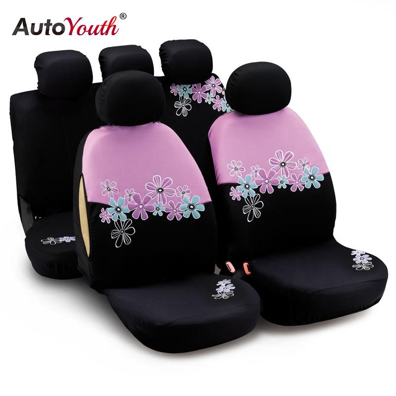 Чехлы на автомобильные сиденья AUTOYOUTH для женщин, универсальные, подходят для большинства автомобилей и подушек безопасности, розовые UNIVERSAL розовый