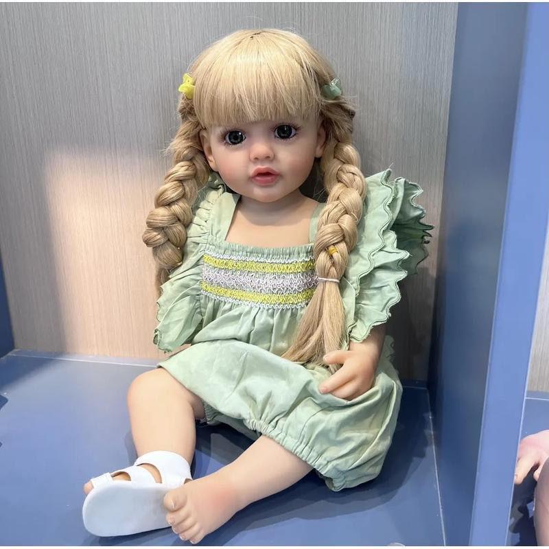 NPK 55 см Кукла Бебе Reborn Girl Розовая принцесса Игрушка для ванны Мягкая силиконовая кукла для ванны всего тела