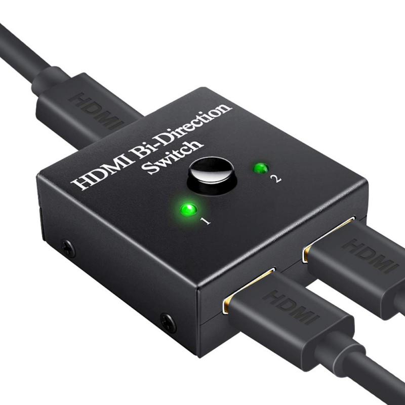 HDMI-кабели и адаптеры Переключатель HDMI 2 в 1, выход 1080P 4K, переключатель HDMI, автоматический сплиттер, переключатель Plug And Play чёрный