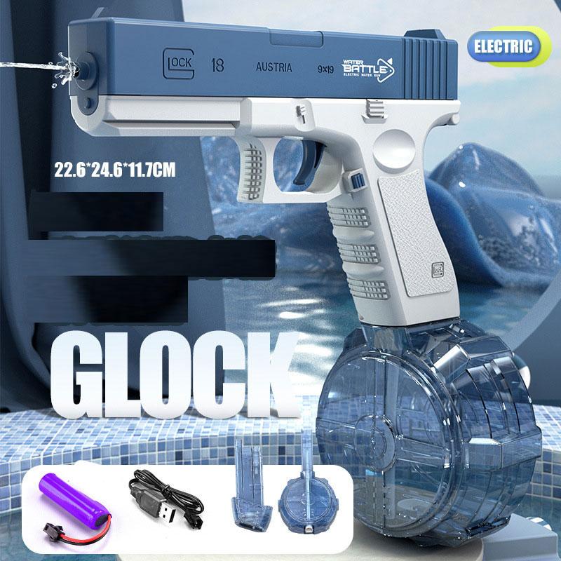 Водяные пистолеты Новый водяной пистолет LUJING, электрический пистолет Glock, игрушка для стрельбы, полностью автоматическая летняя пляжная игрушка для детей, мальчиков и девочек, взрослых 2 small sump синий