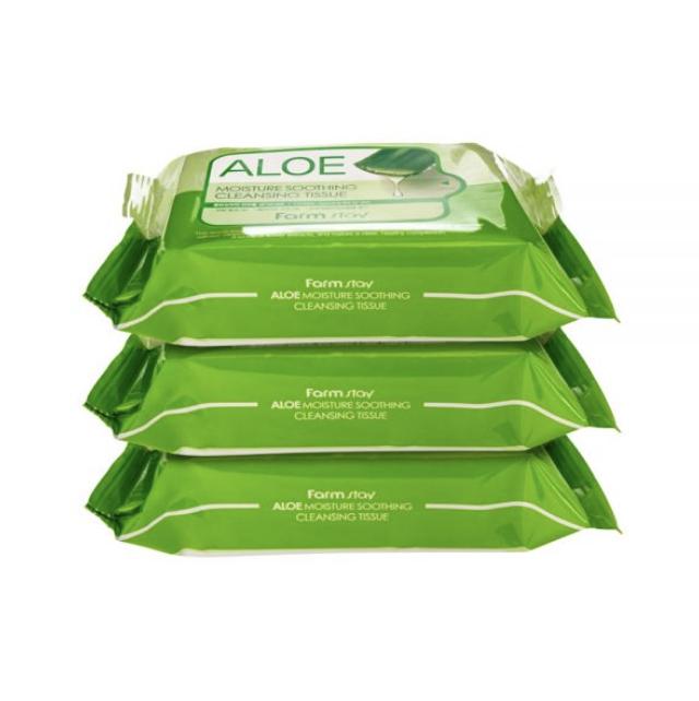 FARM STAY Aloe Moisture Успокаивающая очищающая салфетка (3 варианта) #3PCS