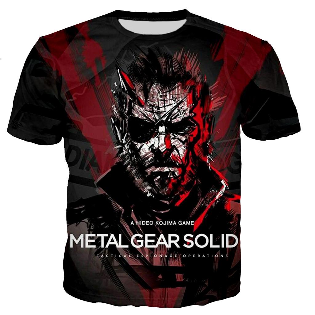   Joom Мужская и женская летняя модная игра Metal Gear Solid с 3D принтом, повседневные футболки в стиле Харадзюку, уличная одежда унисекс, топ в стиле хип-хоп XXS бежевый