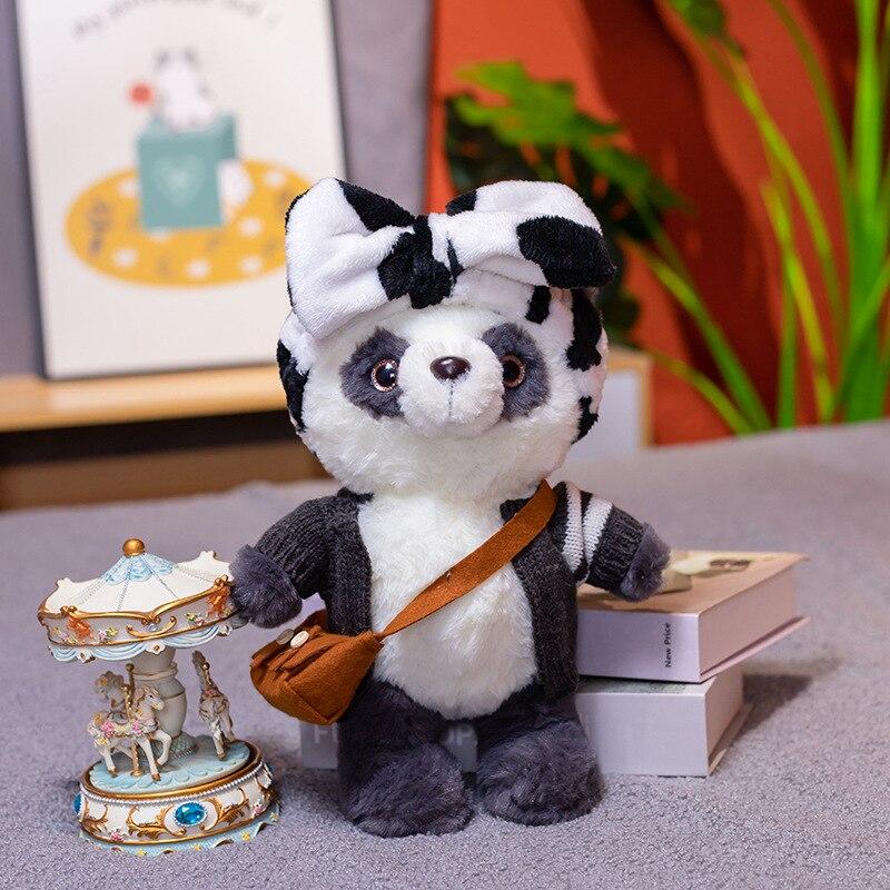 Милые плюшевые игрушки Lalafanfan Panda, милый медведь с аксессуарами, куклы, мягкая подушка с животными, подарок на день рождения для ребенка