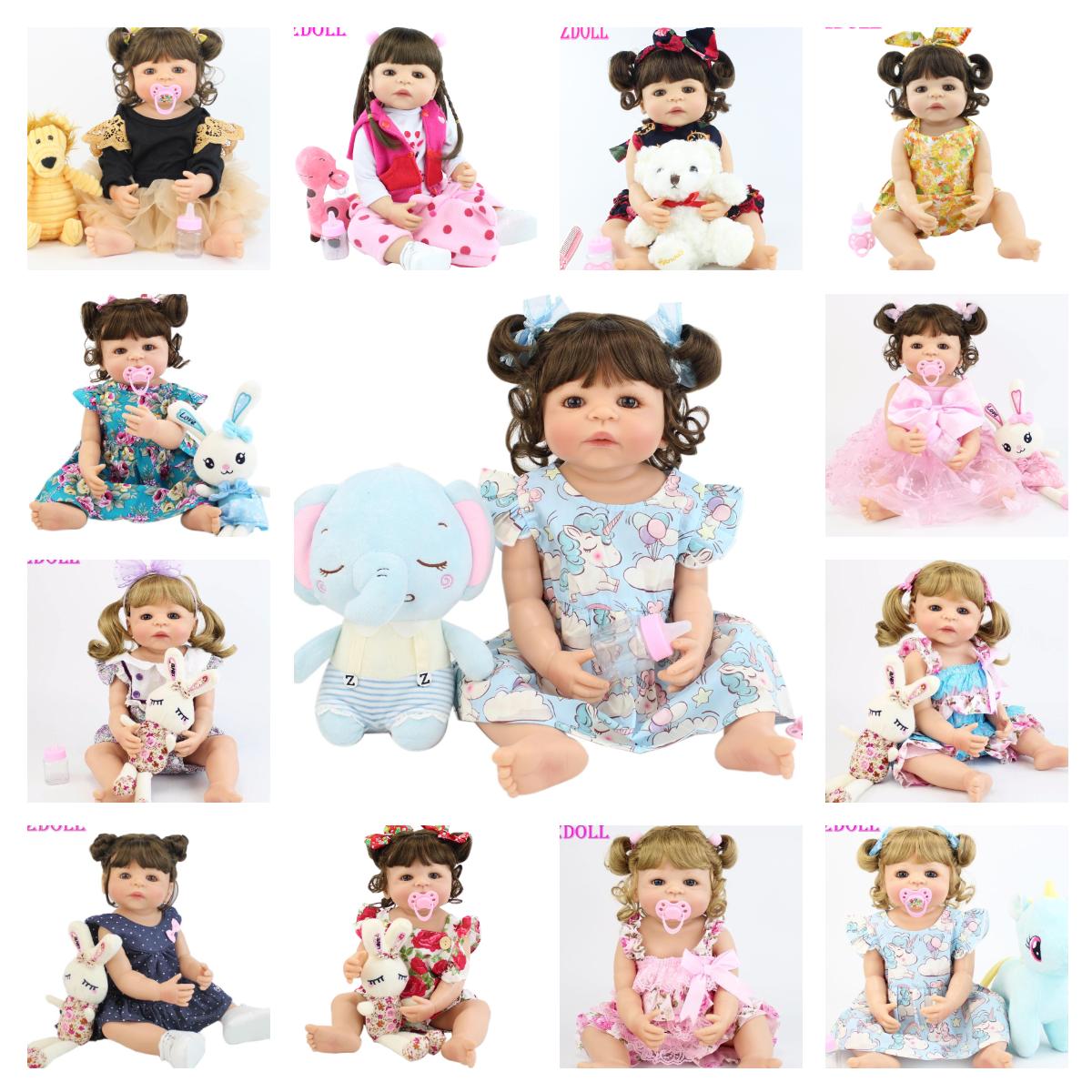 BZDOLL 55 см, полностью силиконовая кукла Reborn, игрушка для девочек Boneca, виниловая, для новорожденных принцесс, Bebe Alive, подарок на день рождения, игрушка для душа Doll-1