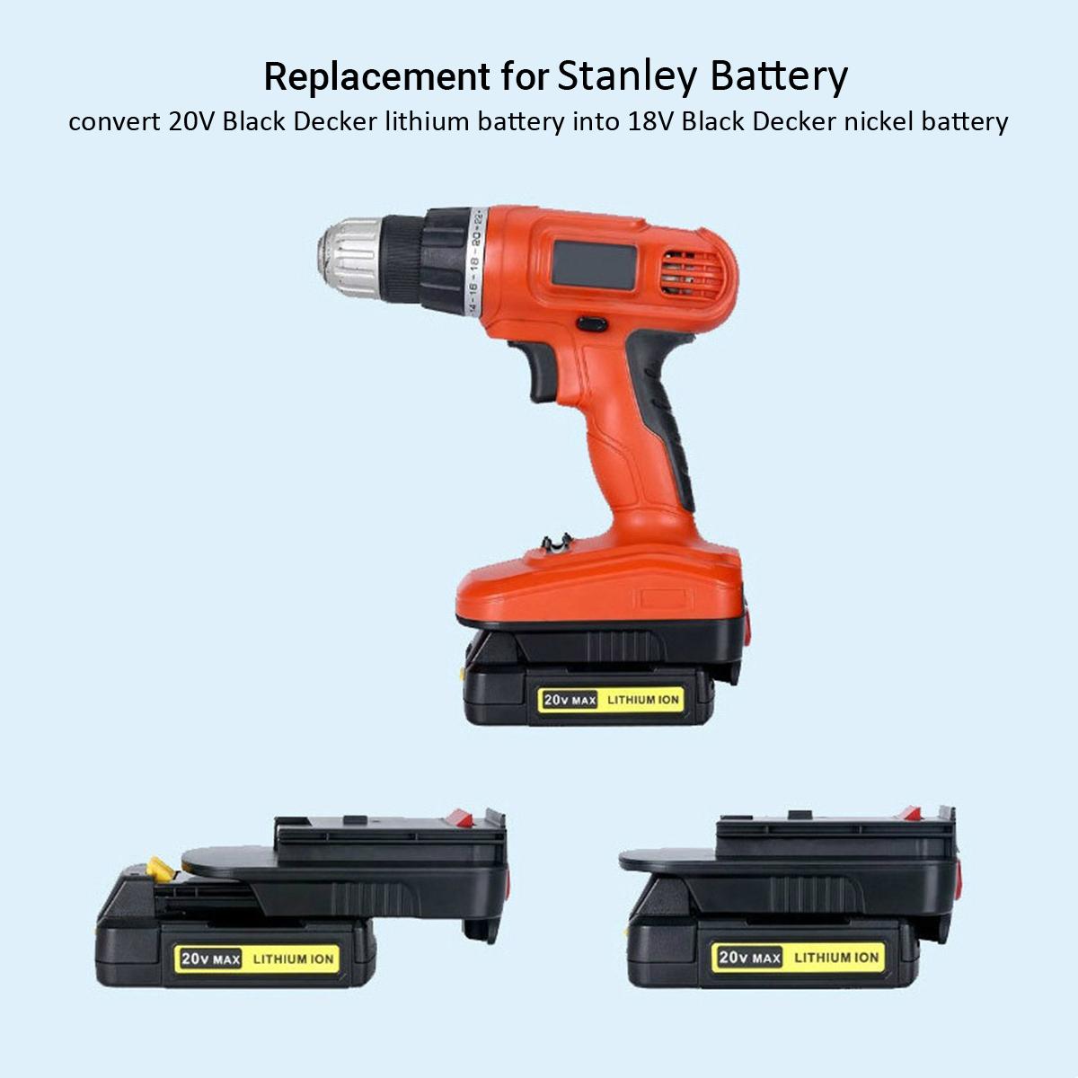 Адаптер HPA1820 от 20 В до 18 В Адаптер аккумулятора, совместимый с Black Decker, Stanley и чёрный