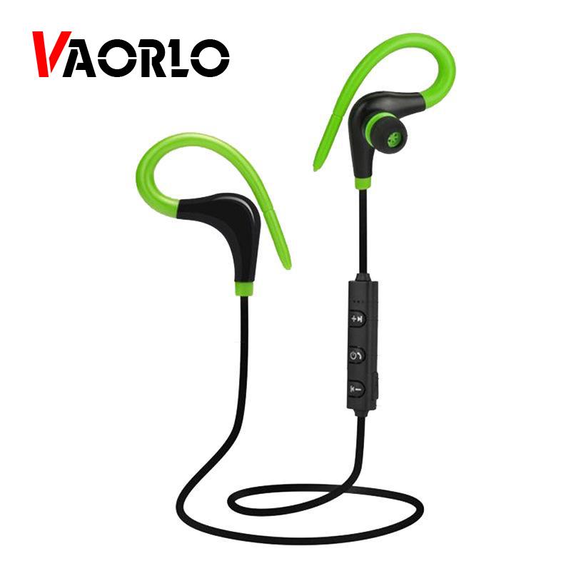 VAORLO Спортивные Bluetooth-наушники с крючком для ушей Удобное ношение Hi-Fi сабвуфер Стерео с микрофоном для всех смартфонов Водонепроницаемая гарнитура чёрный