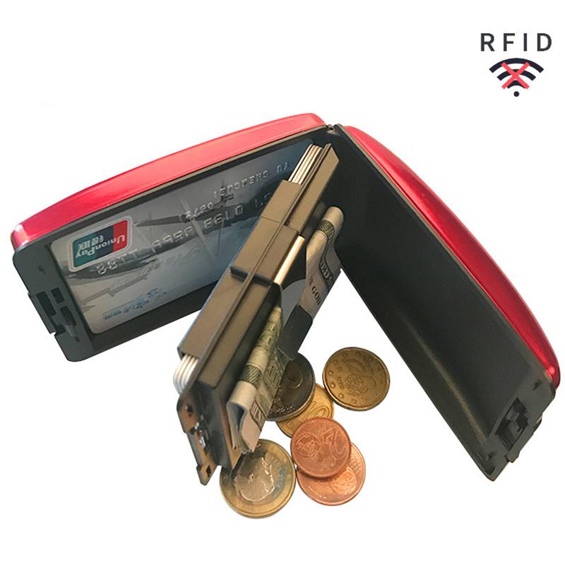 Держатель кредитной карты RFID Алюминиевый защищенный крутой кошелек Жесткий футляр UK Security Scan 1шт Аксессуары фиолетовый