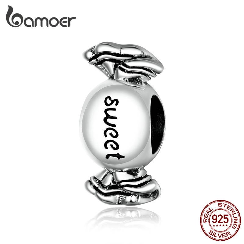 Подвеска BAMOER из стерлингового серебра 925 пробы, милые конфеты, очаровательная бусина, подходит для оригинального браслета, уникальный дизайн ювелирных изделий 925 silver