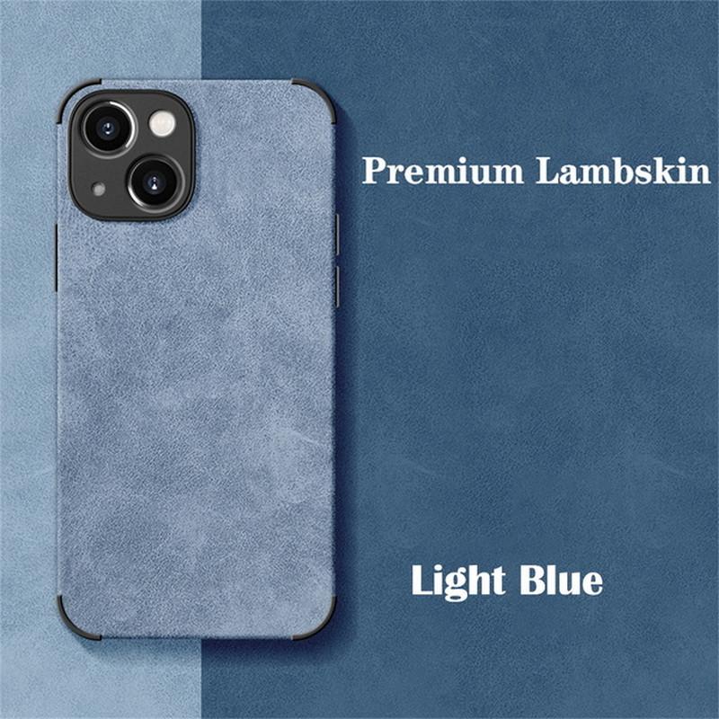 Чехол из овечьей кожи для iPhone 16 15 Pro Max 13 12 Pro 14 11 XR X 8 7 матовый мягкий однотонный противоударный чехол iPhone 13 синий