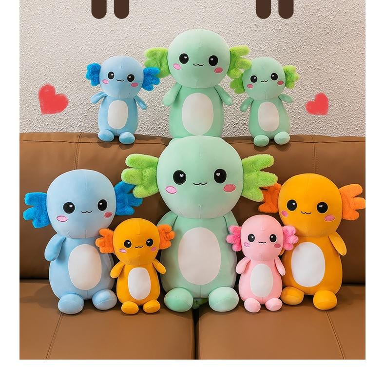 Кукла Squishmallows Саламандра, мягкая плюшевая кукла, шестиугольный динозавр, милый аксолотль, мягкая игрушка в подарок для 25cm розовый