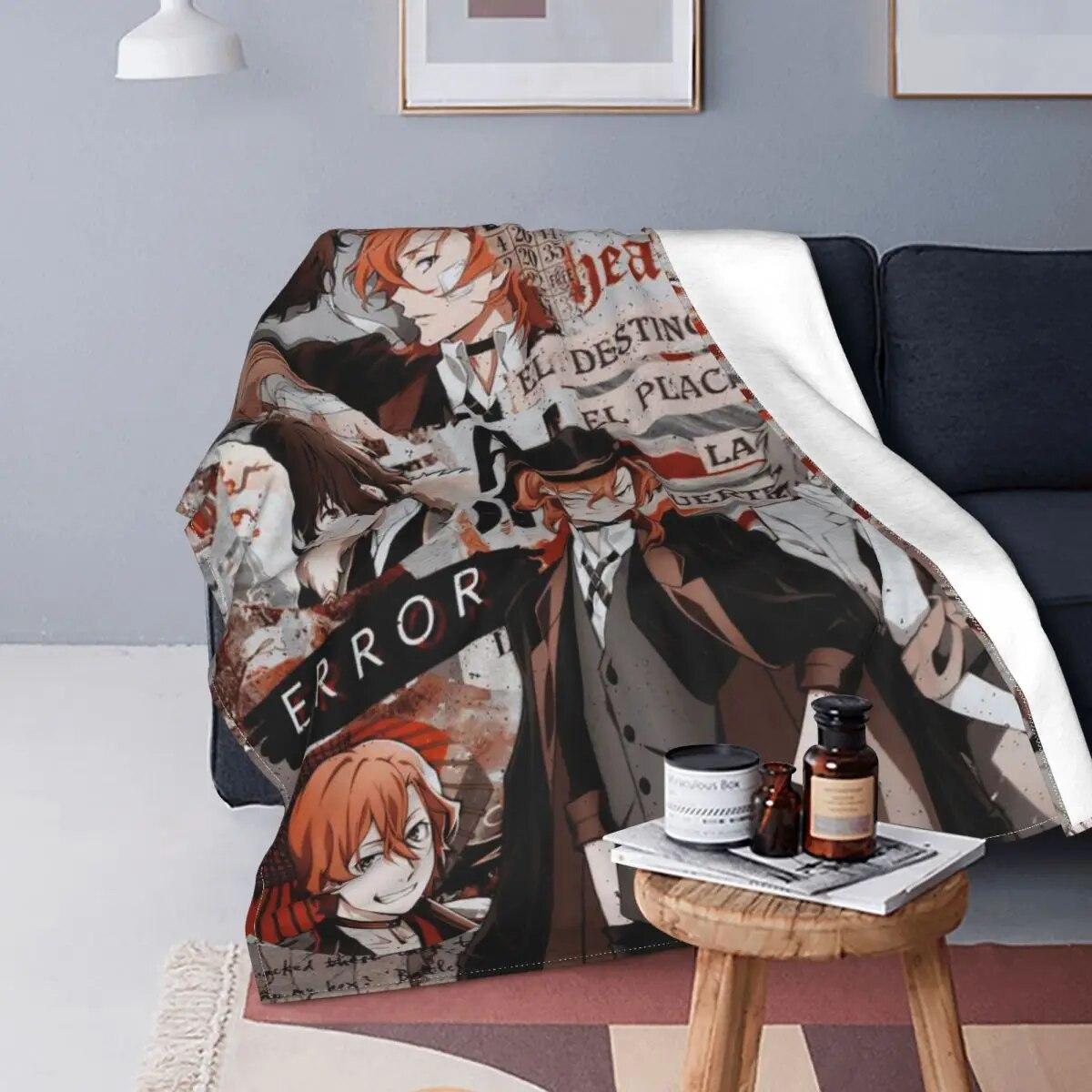 Chuuya Nakahara одеяла с коллажем Bungou Stray Dogs аниме фланелевые новые теплые пледы для покрывала весна-осень 75x100cm 30x40in