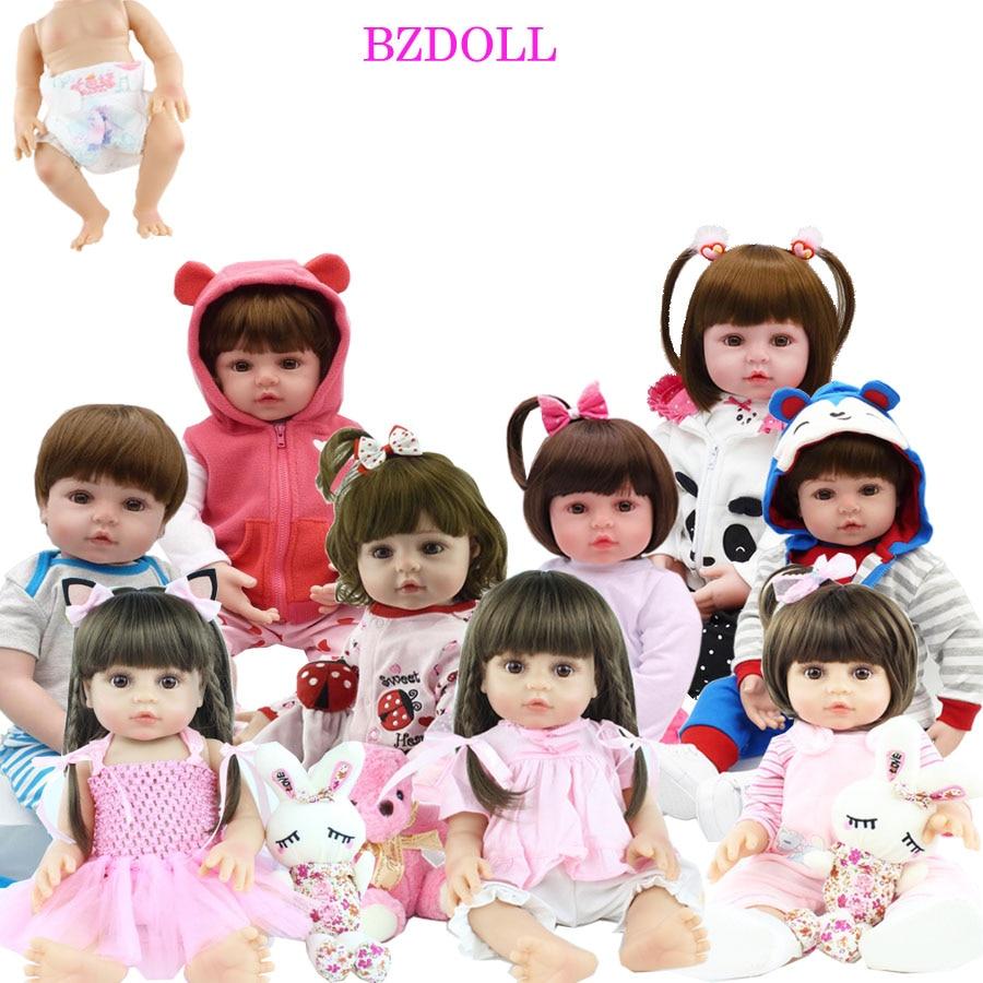 BZDOLL реалистичная 48 см полностью силиконовая мягкая кукла для девочек и мальчиков Reborn Baby Doll игрушка как живая 19 дюймов принцесса подарок на день рождения модный подарок 48cm, Full Body Silicone белый