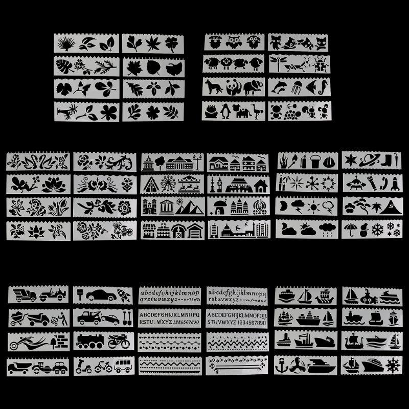 8 шт./набор детских пластиковых шаблонов для рисования линеек трафаретов DIY для рисования школьных принадлежностей инструментов для рукоделия