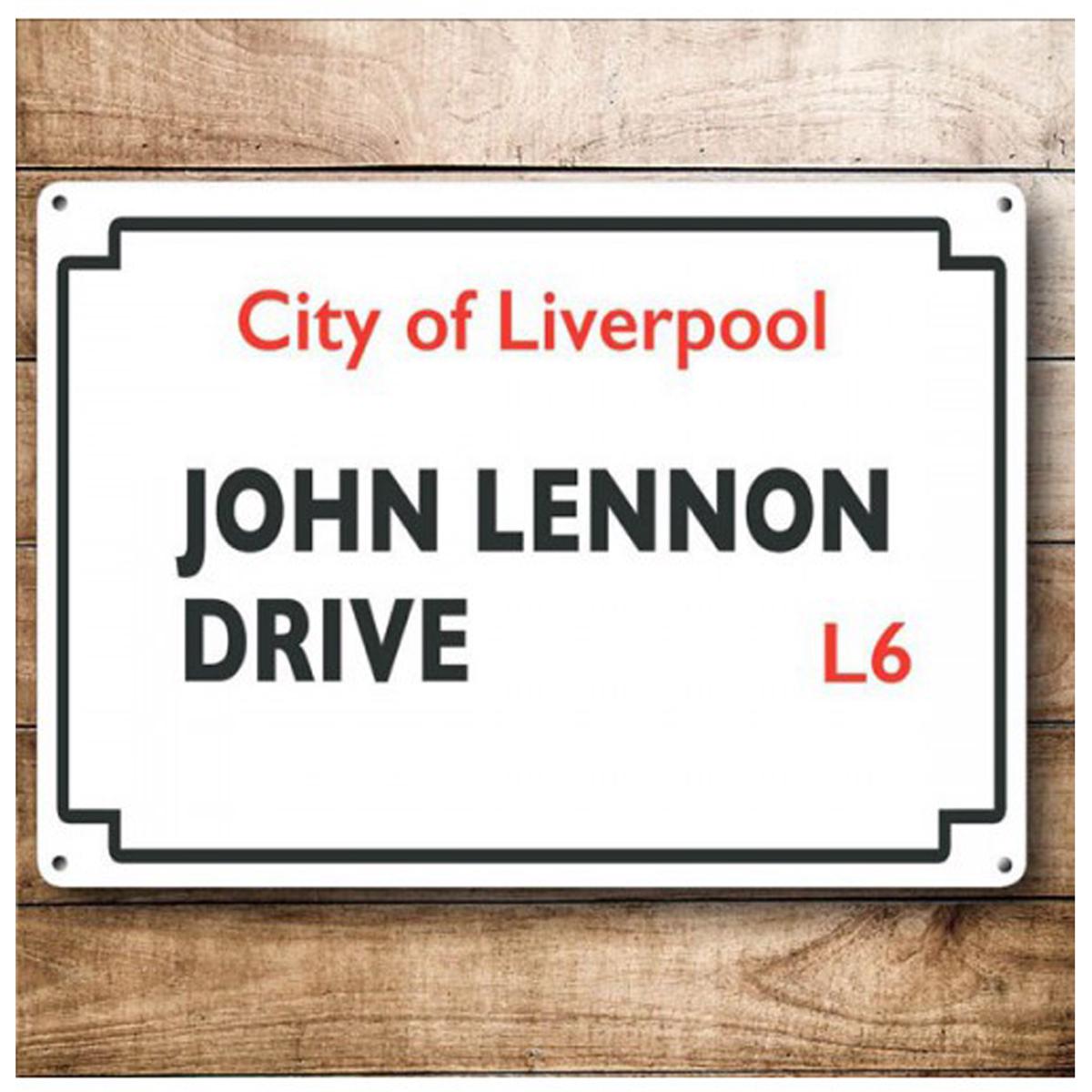 Les Trésors De Lily [Q5119] - Металлический знак в стиле ретро  John Lennon Drive  - 20x15 см белый