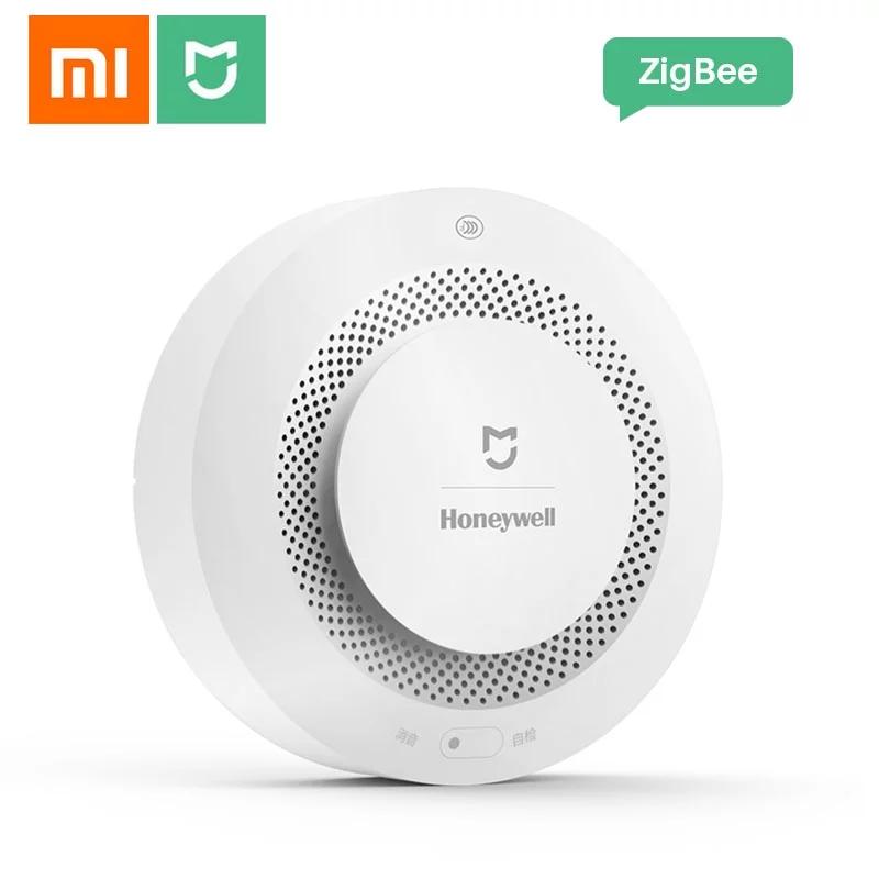 Пожарная безопасность  Joom Xiaomi Mijia Honeywell Дым Пожарный датчик Сигнализация Детектор Звуковой визуальный датчик дыма Пульт Mi Home Smart APP Control No Battery белый