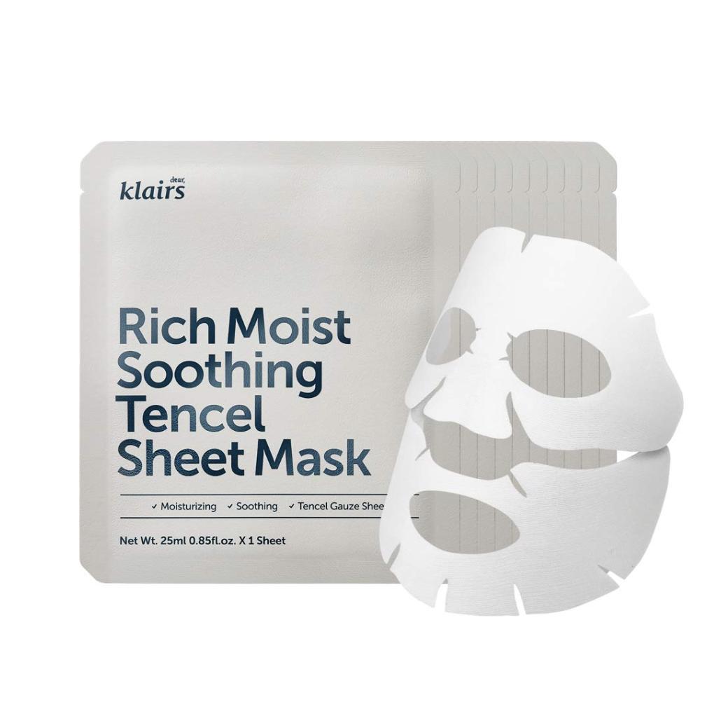 KLAIRS Rich Moist Soothing Tencel Sheet Mask 10PCS Тканевая маска для лица Rich Moist Soothing Tencel Sheet Mask