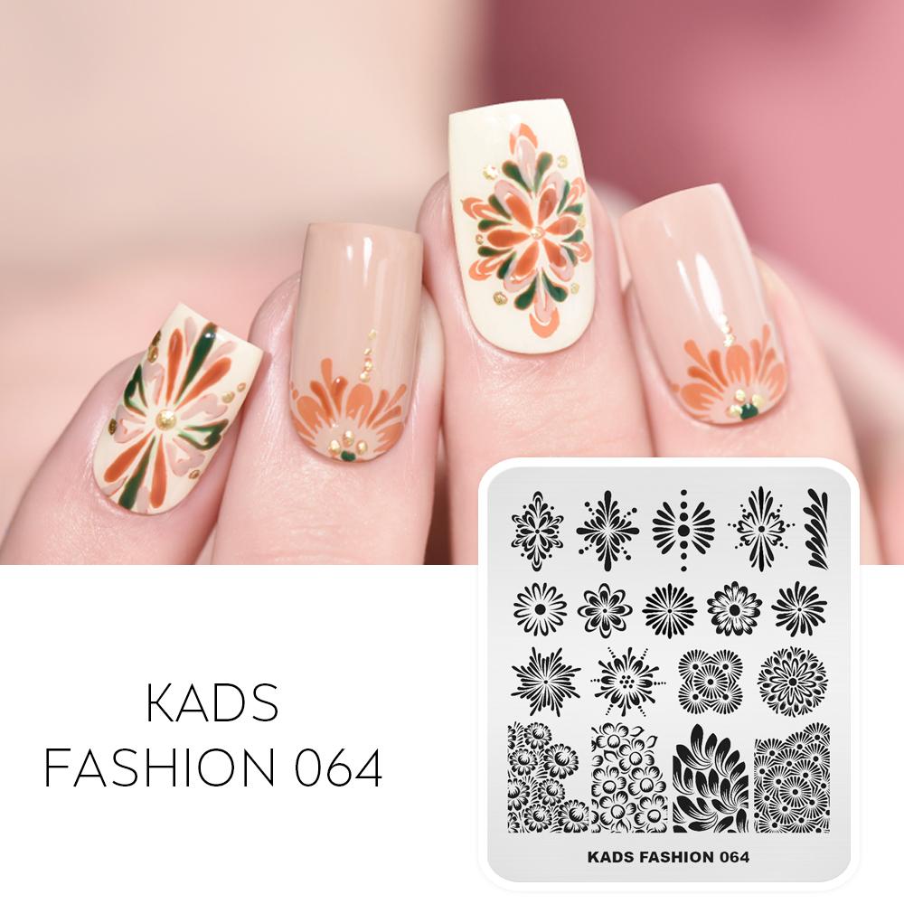 KADS Цветочные пластины для штамповки ногтей Мода 064 Ромашки Лепестки Шаблоны штампов Инструмент для печати изображений для ногтей DIY Лак Штамповая пластина