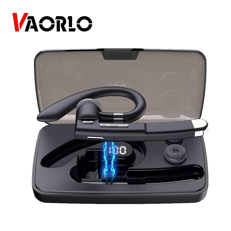 VAORLO Bluetooth-наушники для бизнеса с цифровым дисплеем и зарядным устройством. Длительное время разговора с HD-микрофоном. Беспроводные наушники для всех смартфонов. чёрный