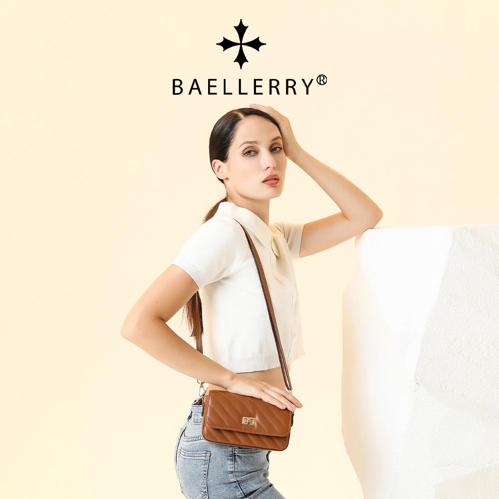 Женская сумка Baellerry с застежкой в виде ромба, модная сумка через плечо, универсальная сумка на одно плечо чёрный